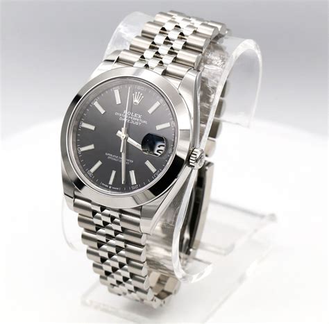 rolex datejust black dial smooth jubilee bracelet|rolex datejust 126300 41mm.